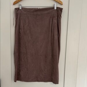 Dusty Lilac Suede-like Midi Skirt